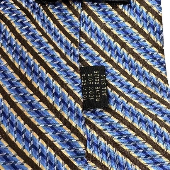 Jhane Barnes Tie Mens 100% Silk Striped Made in Italy 60" long - Picture 6 of 7